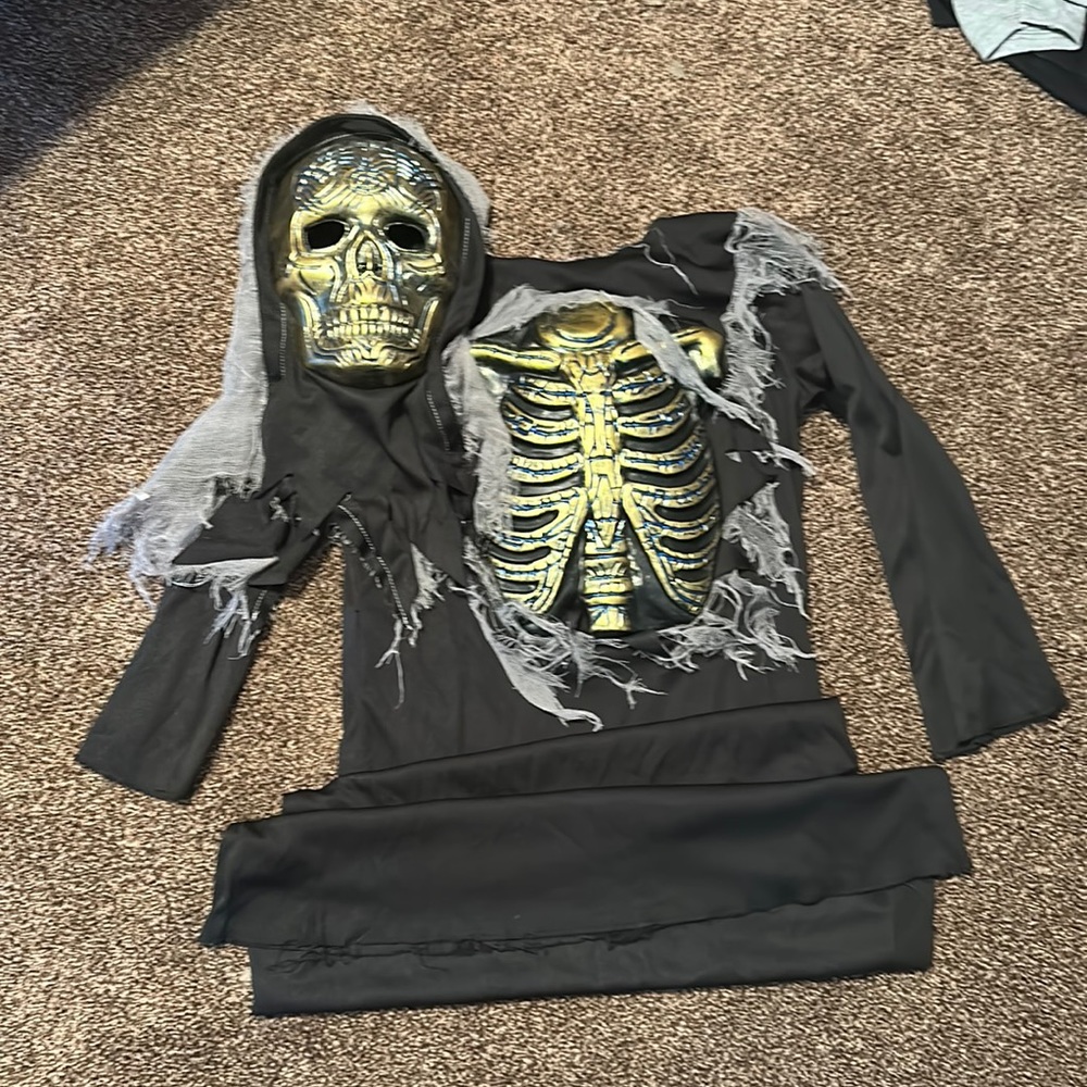 Kids skeleton reaper Halloween costume